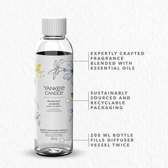 Yankee Candle Signature Reed Diffuser Refill | Midnight Jasmine | 200ml | Up to 20 Weeks of Fragrance | Perfect Gifts for Women