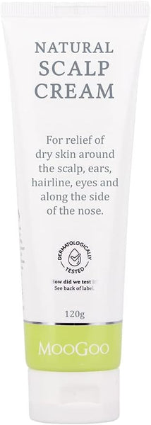 MooGoo Scalp Cream - Seborrheic Dermatitis & Cradle Cap Natural Formula, Relief for Red, Itchy, Crusty & Dry Skin Around the Scalp, Ears, Hairline, Eyes & Nose, for Babies & Adults, 120g / 4.2oz.