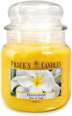 Price's - Frangipani Medium Jar Candle - Sweet, Delicious, Quality Fragrance - Long Lasting Scent - Up to 90 Hour Burn Time [Energy Class A]