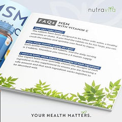 Nutravita MSM 2200mg Tablets – 365 Vegan Tablets – Methylsulfonylmethane with 80mg Vitamin C – 6 Month Supply