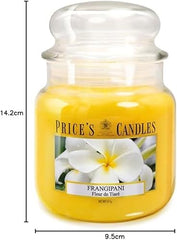 Price's - Frangipani Medium Jar Candle - Sweet, Delicious, Quality Fragrance - Long Lasting Scent - Up to 90 Hour Burn Time [Energy Class A]