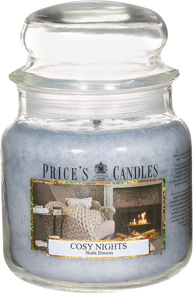 Price's - Cosy Nights Medium Jar Candle - Sweet, Delicious, Quality Fragrance - Long Lasting Scent - Up to 90 Hour Burn Time [Energy Class A]