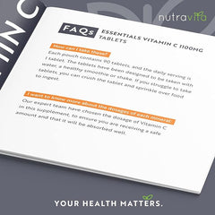Nutravita Vitamin C Tablets 1100mg – 90 Premium Vegan and Vegetarian Tablets – 3 Month Supply – High Strength Ascorbic Acid – for Normal Function of The Immune System