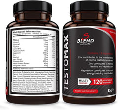 Nutravita TESTOMAX Testosterone Booster for Men - 13 Powerful Active Ingredients & Vitamins Including Zinc, Maca Root Extract, Fenugreek, Ginseng