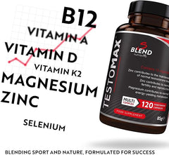 Nutravita TESTOMAX Testosterone Booster for Men - 13 Powerful Active Ingredients & Vitamins Including Zinc, Maca Root Extract, Fenugreek, Ginseng