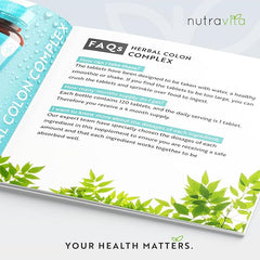 Nutravita Herbal Colon Cleanse Complex - 120 Vegan Tablets - Enriched with Aloe Vera, Psyllium Husk Extract & Calcium - Natural Colon Cleanser with Friendly Bacteria, Ginger Root, ACV & Cayenne