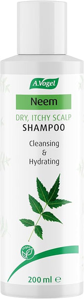 A.Vogel Neem Shampoo – Relieves Itchy, Dry & Irritated Scalps – Enriched with Neem, Almond, Rosemary, Sunflower & Eucalyptus – Soothing action leaves scalp fresh & hair feeling healthy – 200ml