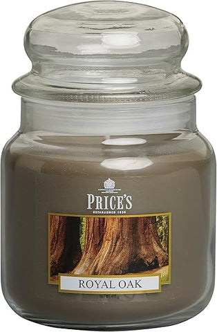 Price's - Royal Oak Medium Jar Candle - Sweet, Delicious, Quality Fragrance - Long Lasting Scent - Up to 90 Hour Burn Time [Energy Class A]