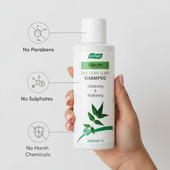 A.Vogel Neem Shampoo – Relieves Itchy, Dry & Irritated Scalps – Enriched with Neem, Almond, Rosemary, Sunflower & Eucalyptus – Soothing action leaves scalp fresh & hair feeling healthy – 200ml