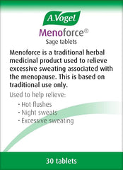 A.Vogel Menoforce Sage Tablets | Menopause Supplements for Women | for Menopause Hot Flushes and Night Sweats | One-a-Day | 30 Tablets