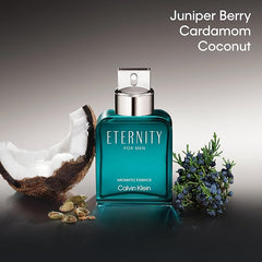 CALVIN KLEIN Eternity - Aromatic Essence for Men - Fougere Fragrance with Notes of Juniper Berries Extract, Coconut Accord and Cardamom - High Longevity - 100ml