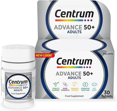 Centrum Advance 50+ Tablets Multivitamin & Mineral Supplements, with 24 essential nutrients, including vitamin D, C, Zinc, 130 ct (Packaging and Tablet colour may vary slightly)