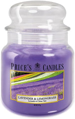 Price's - Lavender & Lemongrass Medium Jar Candle - Sweet, Delicious, Quality Fragrance - Long Lasting Scent - Up to 90 Hour Burn Time