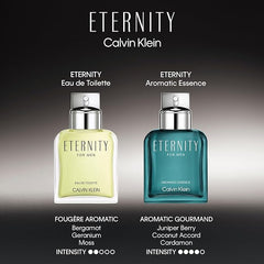 CALVIN KLEIN Eternity - Aromatic Essence for Men - Fougere Fragrance with Notes of Juniper Berries Extract, Coconut Accord and Cardamom - High Longevity - 100ml