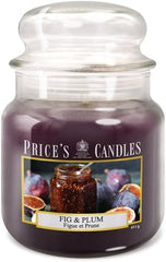 Price's - Fig & Plum Medium Jar Candle - Sweet, Delicious, Quality Fragrance - Long Lasting Scent - Up to 90 Hour Burn Time