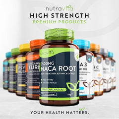 Nutravita Maca Root Capsules 3500mg – 180 Vegan Capsules – High Strength Maca Root Extract – 6 Month Supply
