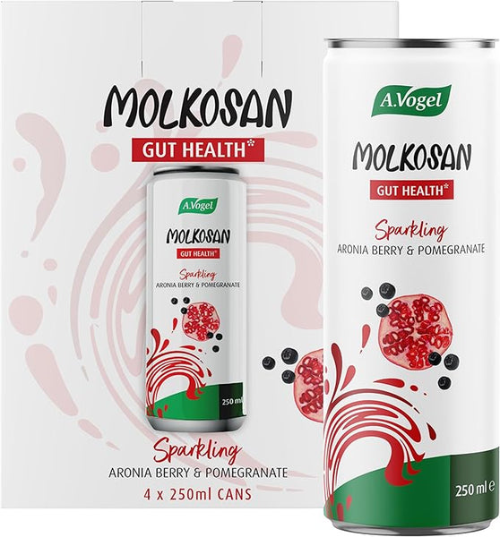 A.Vogel Molkosan Gut Health Sparkling Drink | Aronia Berry & Pomegranate | Rich in L+ Lactic Acid for Digestive Health | 4 x 250ml