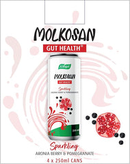 A.Vogel Molkosan Gut Health Sparkling Drink | Aronia Berry & Pomegranate | Rich in L+ Lactic Acid for Digestive Health | 4 x 250ml