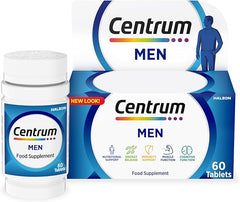 Centrum Men 50+ Multivitamin Tablets for Men, Vitamins with 23 Essential Nutrients, including Vitamin C, D and Zinc, 60 ct (Packaging and Tablet colour may vary slightly)