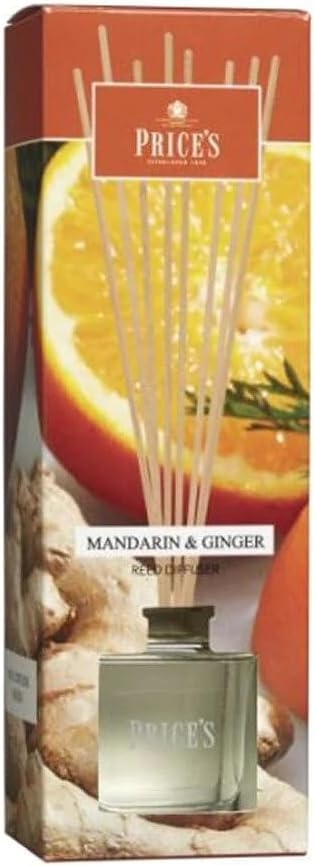 Price's Candles Glass 8 Stick Diffuser - Various Fragrances - 100ml - Permanent Fino 4 Week - Reality Brand Made in Italy