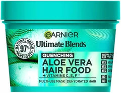 Garnier Hair Food Multi-use Hair Treatment Mask, Offers 8x More Hydration, Ideal for Dehydrated hair, No Silicones, Vegan Formula, Aloe Vera, Ultimate Blends, 400ml