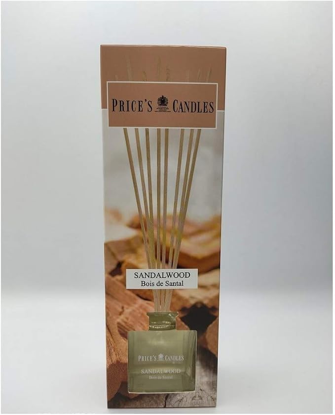 Price's Candles Glass 8 Stick Diffuser - Various Fragrances - 100ml - Permanent Fino 4 Week - Reality Brand Made in Italy