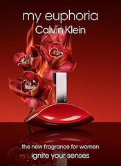 CALVIN KLEIN My Euphoria - Eau de Parfum for Women - Amber Floral Fragrance with Notes of Blackcurrant Buds Essence, Orchid Flambé Accord and Cypriol Essence - High Longevity - 100ml
