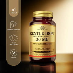Solgar-Gentle Iron (Iron Bisglycinate) 20 mg Vegetable Capsules