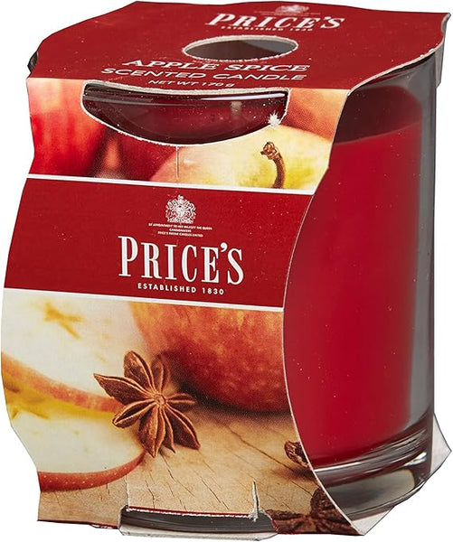 Price's - Apple Spice Jar Candle - Delicious, Sweet, Spicy Fragrance - Long Lasting Scent - Up to 45 Hour Burn Time [Energy Class A]