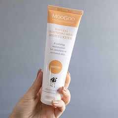 MooGoo - Soothing MSM Moisturizer - A natural, lightweight lotion for sensitive, irritated, red, itchy skin - A calming, gentle cream for face and body, men and women, all ages and skin types, 120g