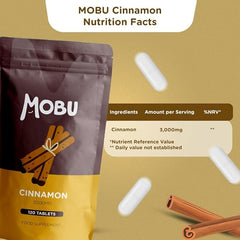 Mobu -Cinnamon 3000mg 120 Tablets – Blood Sugar Control Weight Management – Anti-Inflammatory – Vegan – MOBU UK