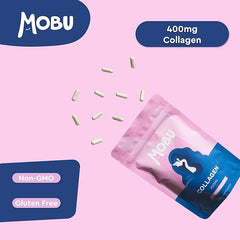 Mobu-Hydrolysed Collagen 400mg 120 Capsules | Hair, Skin and Joint Health Supplement | Bovine Collagen for Women & Men