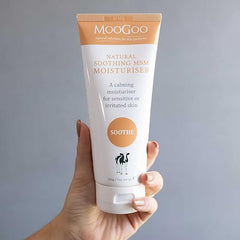 MooGoo - Soothing MSM Moisturizer - A natural, lightweight lotion for sensitive, irritated, red, itchy skin - A calming, gentle cream for face and body, men and women, all ages and skin types, 200g