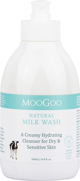 MooGoo Face and Body Milk Wash - A gentle, non-irritating cleanser formula for dry, sensitive skin - Suitable for all ages (baby to adult) and skin types - A phthalate free cleanser for men and women