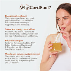Free Soul CortiSoul with KSM-66® Ashwagandha, L-theanine, Magnesium & Reishi Mushrooms | Nutrient-Rich Superfoods, Adaptogens & Vitamins | Vegan | 30 Servings | Cortisol | Tropical Twist Flavour