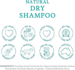 MooGoo Dry Shampoo - A waterless cleanser for all hair types, lengths & colors - Best non-aerosol dry shampoo powder - vegan, cruelty-free, and talc-free formula for cleaning, refreshing & volumizing