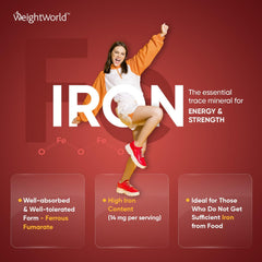 WeightWorld Iron Gummies 14mg - 120 Vegan Ferrous Fumarate Gummies (2 Months Supply) - Natural Peach Flavour - Tasty Alternative to Iron Tablets - Immunity & Energy Supplements - Iron Supplements for Women & Men