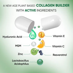 WeightWorld Vegan Collagen Supplements for Women & Men - 2 Month Supply - Plant Based Vegan Collagen Capsules with Hyaluronic Acid, Vitamin E, Vitamin C - High Strength Vegetarian Collagen for Skin, Hair & Joints