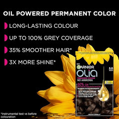 Olia Permanent Hair Dye, Up to 100% Grey Hair Coverage, No Ammonia, 60% Oils, Bold 4.26 Rose Violet