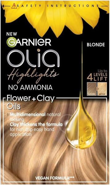 Garnier Olia Highlights Kit for Blonde Hair, No Ammonia, Customisable Ombre, Balayage & Highlights, Up to 4 Levels of Lift,