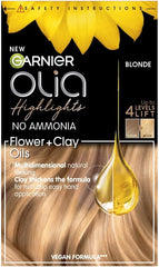Garnier Olia Highlights Kit for Blonde Hair, No Ammonia, Customisable Ombre, Balayage & Highlights, Up to 4 Levels of Lift,