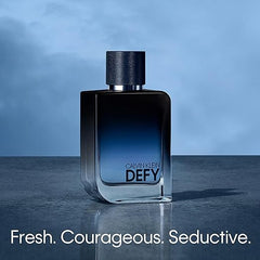 CALVIN KLEIN Defy - Eau de Parfum for Men - Woody & Leathery Fragrance with Notes of Mandarin Oil, Leather Accord and Vetiver - Medium Longevity