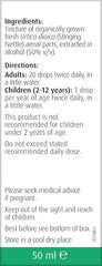 A.Vogel Stinging Nettle Urtica Drops | Food Supplement | from Freshly Harvested, Organically Grown Stinging Nettle Herb | Suitable for Vegans | 50ml