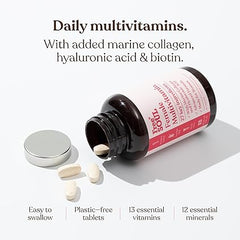 Women's Multivitamins & Minerals with Marine Collagen & Hyaluronic Acid | 27 Essential Vitamins, Minerals, & Botanicals | Gluten-Free & No Synthetic Fillers or Binders | 60 Tablets | Free Soul