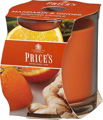 Price's - Mandarin & Ginger Jar Candle - Sweet, Fruity, Quality Fragrance - Long Lasting Scent - Up to 45 Hour Burn Time [Energy Class A]