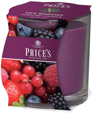 Price's - Mixed Berries Jar Candle - Fresh, Seasonal, Delicious Fragrance - Long Lasting Scent - Up to 45 Hour Burn Time [Energy Class A]