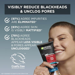 Garnier Pure Active 3 In 1 Charcoal Blackhead Mask Wash Scrub, Aloe Vera, 150 Ml, Pack Of 1