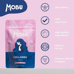 Mobu-Hydrolysed Collagen 400mg 120 Capsules | Hair, Skin and Joint Health Supplement | Bovine Collagen for Women & Men
