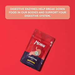 Mobu-Digestive Enzymes 120 Tablets | Contains Digezyme, Amylase, Lactase, Lipase | Gut Health & Digestion Support
