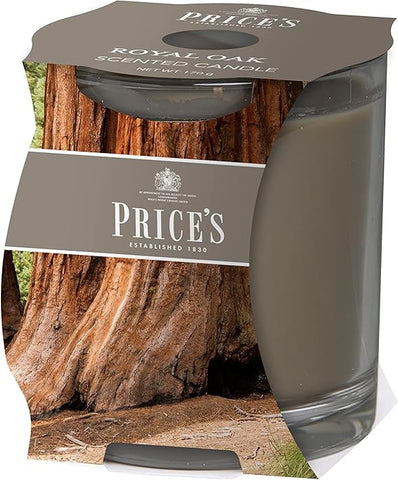 Price's - Royal Oak Jar Candle - Woody, Musky, Quality Fragrance - Long Lasting Scent - Up to 45 Hour Burn Time [Energy Class A]